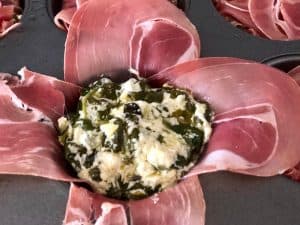 Prosciutto Bundles with Shrimp, Spinach & Goat Cheese