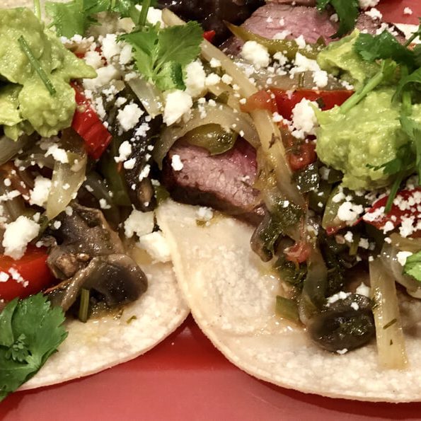 Grilled Steak, Chicken & Portobello Fajita Tacos