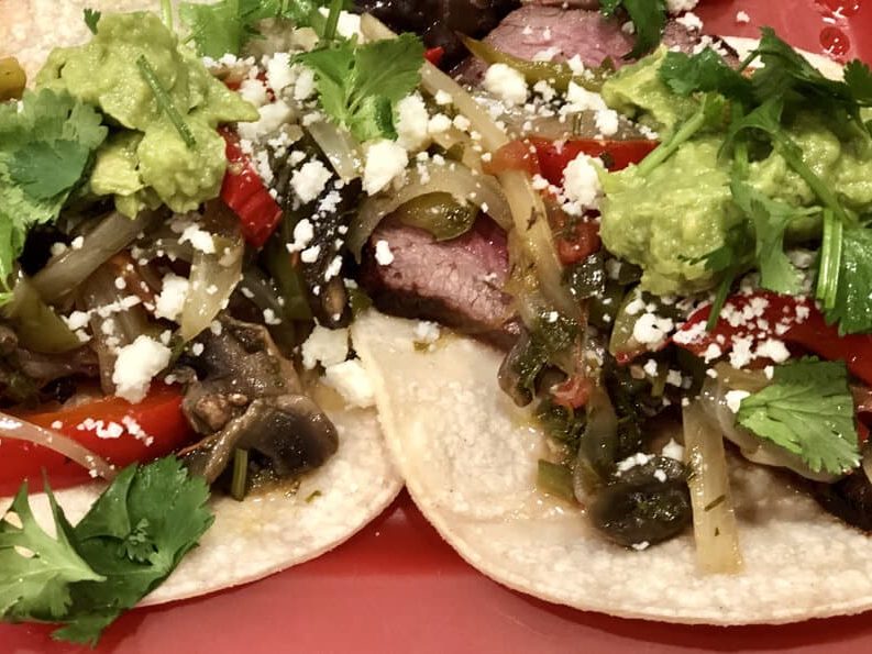 Grilled Steak, Chicken & Portobello Fajita Tacos