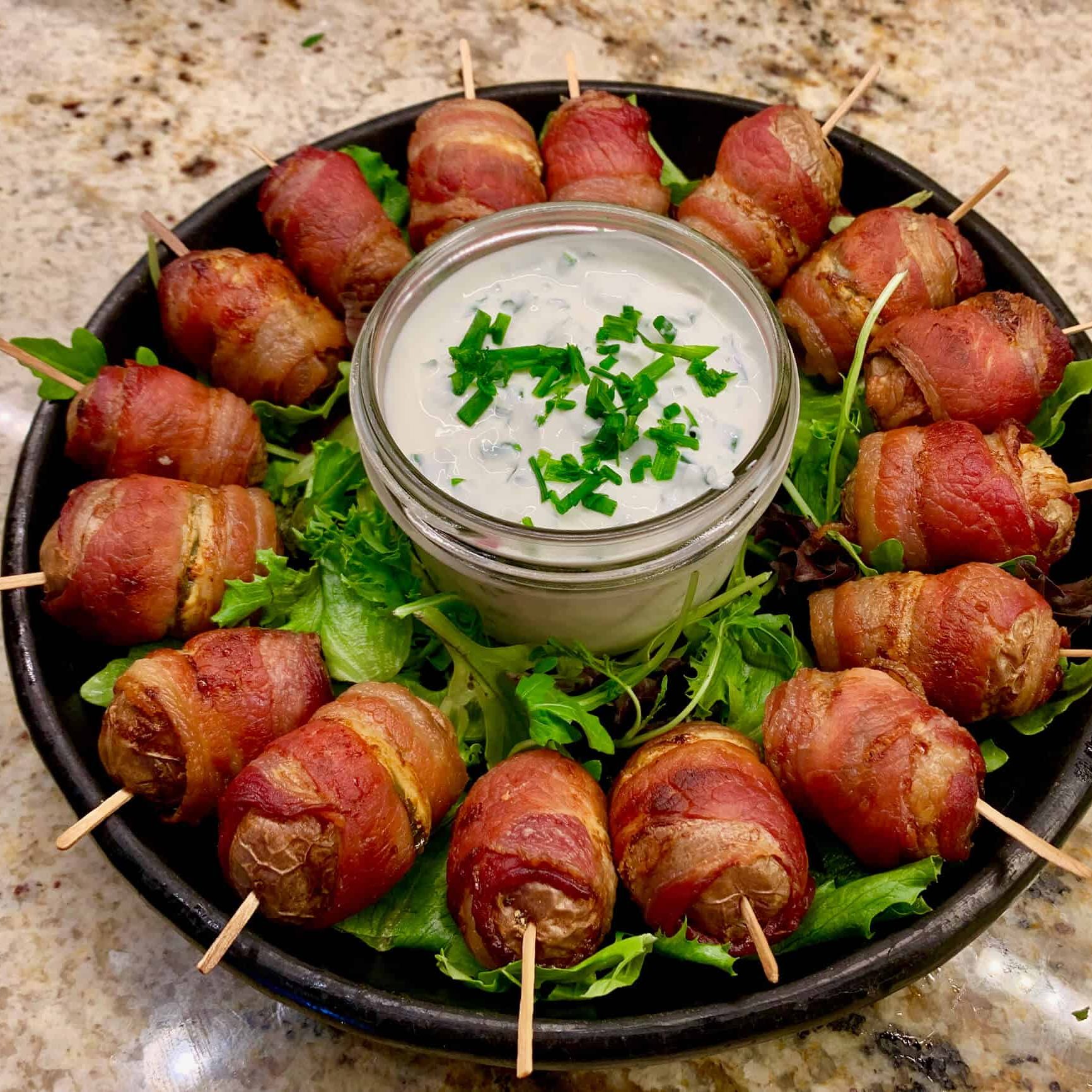 Bacon Wrapped Potato Poppers