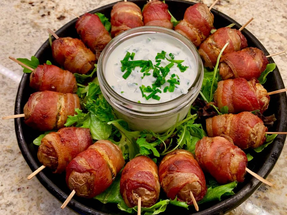 Bacon Wrapped Potato Poppers