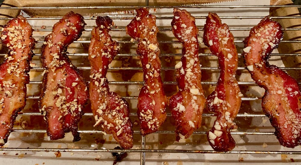Pecan Encrusted Maple Glazed Bacon