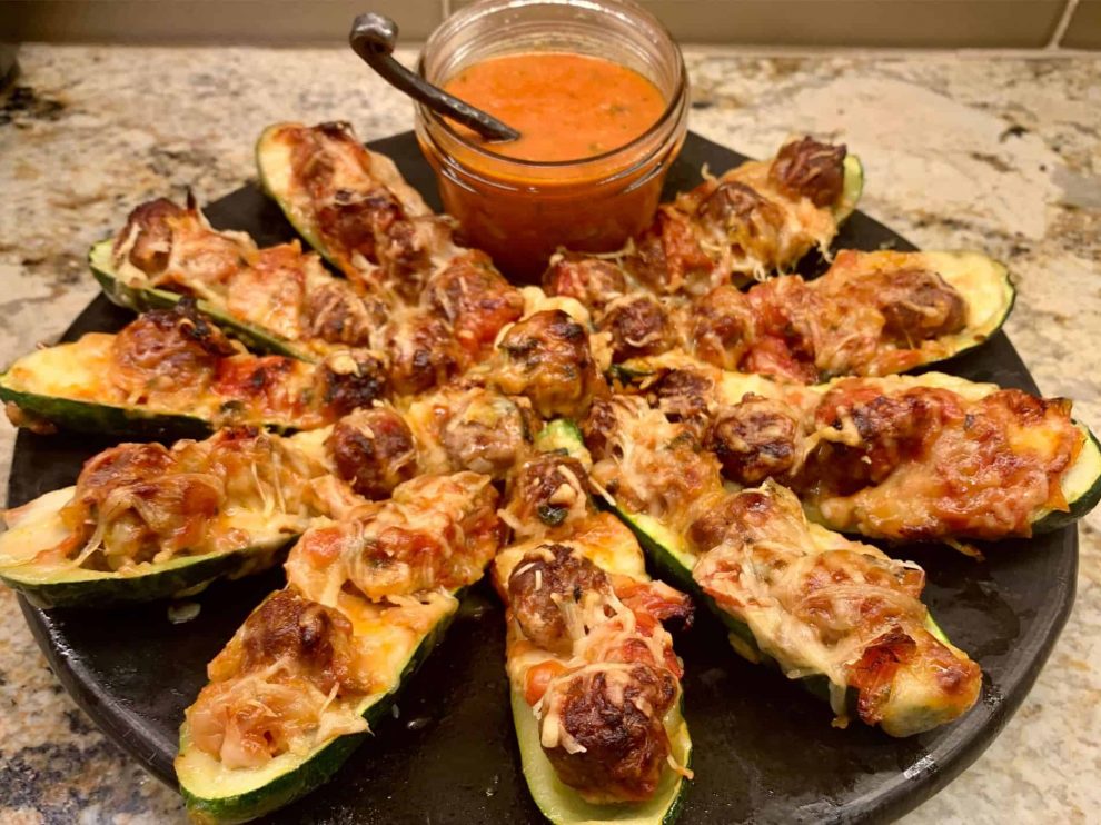 Italian Sausage Stuffed Zucchini Boats