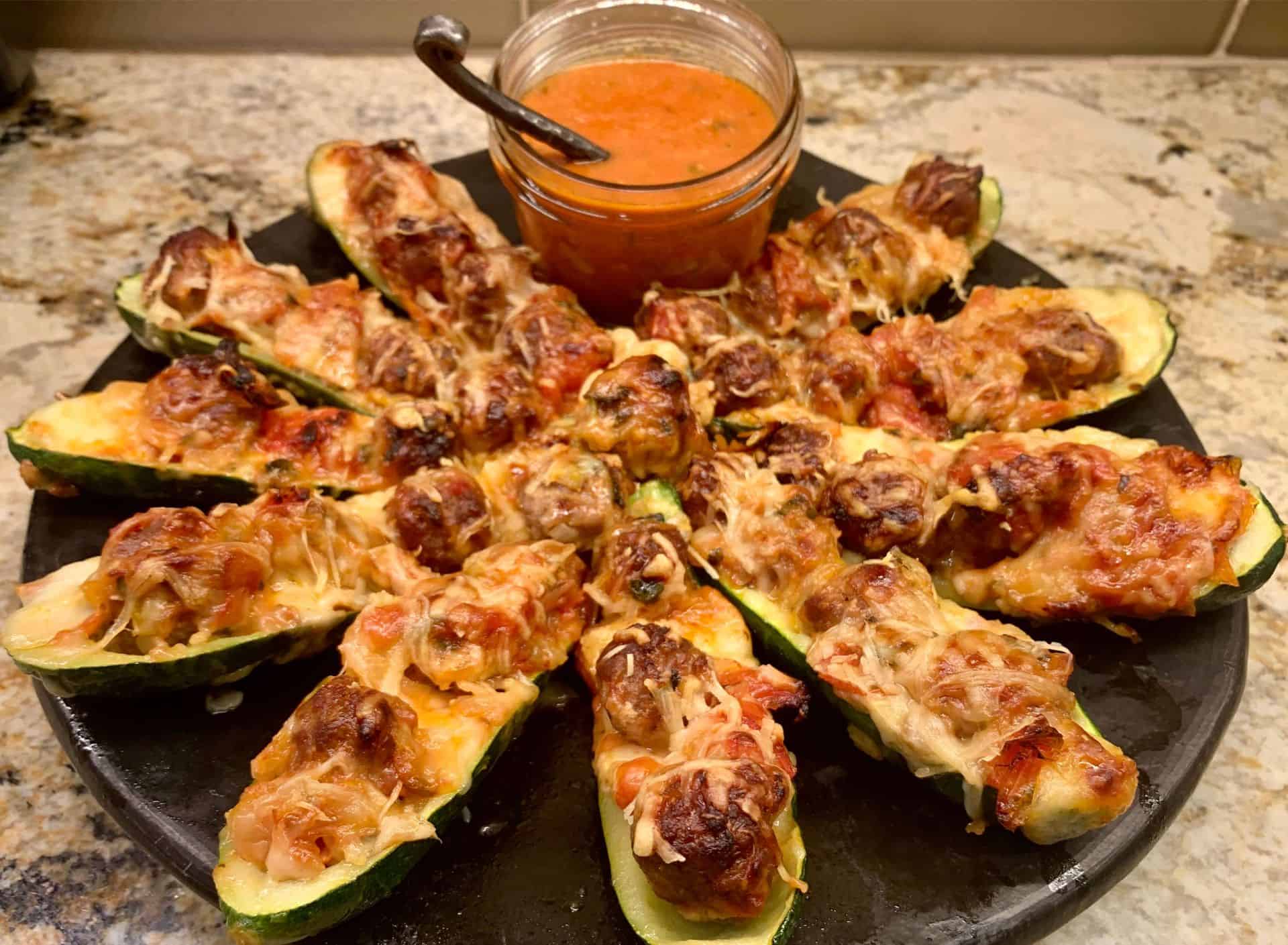 Italian Sausage Stuffed Zucchini Boats - Mary's Kitchen