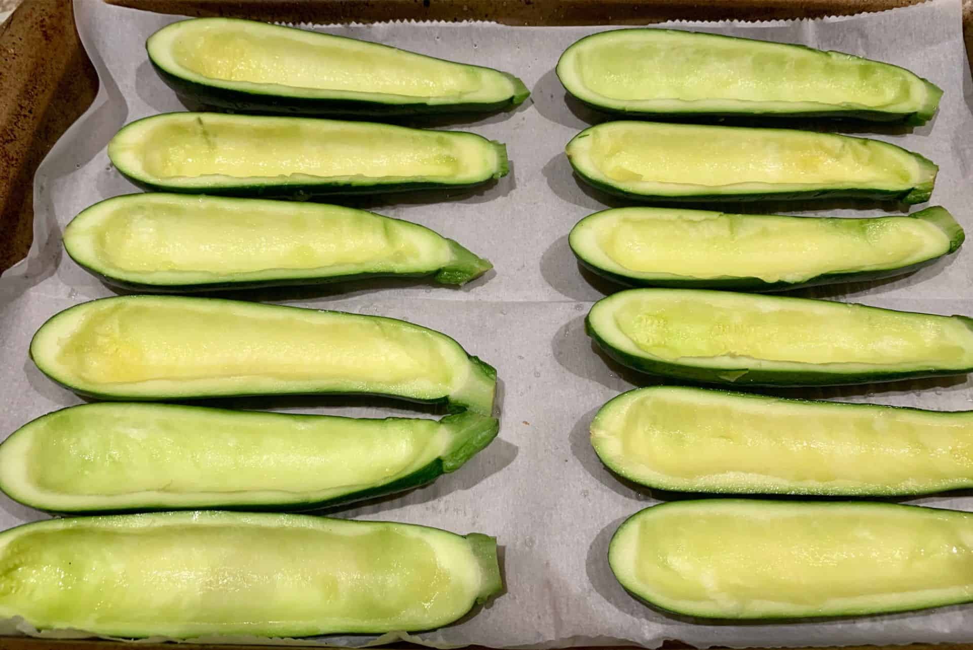 Sausage Stuffed Zucchini Boats